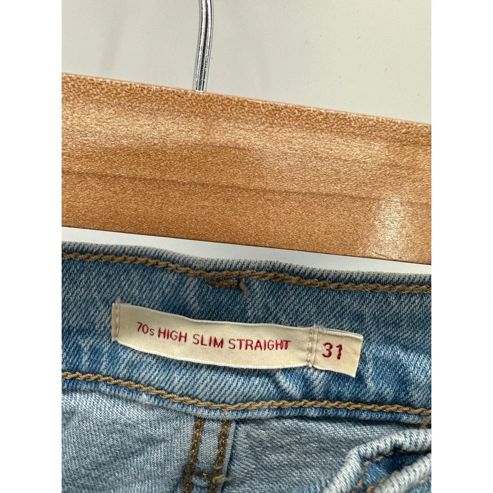 Levi's‎ Light Wash 70s High Slim Straight Denim Jeans Womens Size 31